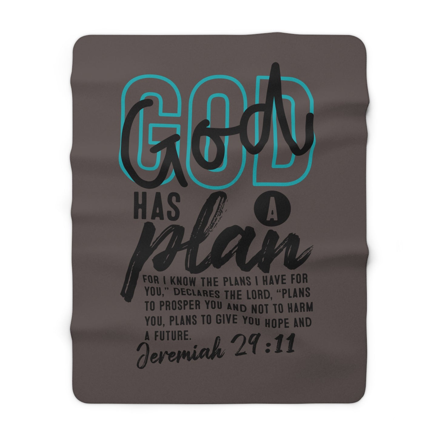 Sherpa Blanket — "God Has a Plan" Inspirational Scripture Throw (Jeremiah 29:11)