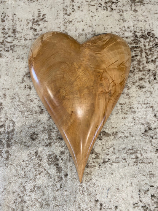 3D art Large Hand Carved Wooden Heart Wall Decor – 3D Rustic Wood Heart Sculpture – Anniversary / Wedding Gift – Handmade Natural Wood Art