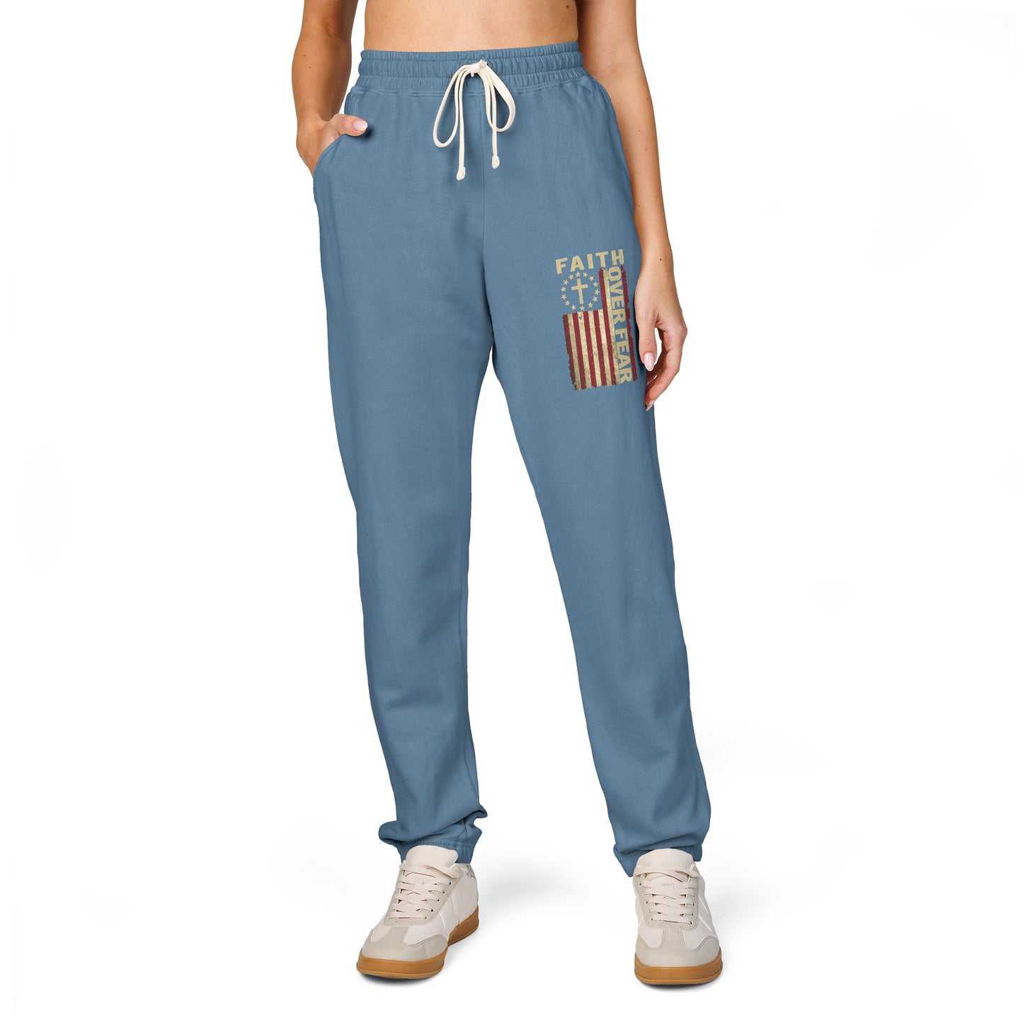 Vintage American Flag Sweatpants — Distressed Patriotic Joggers