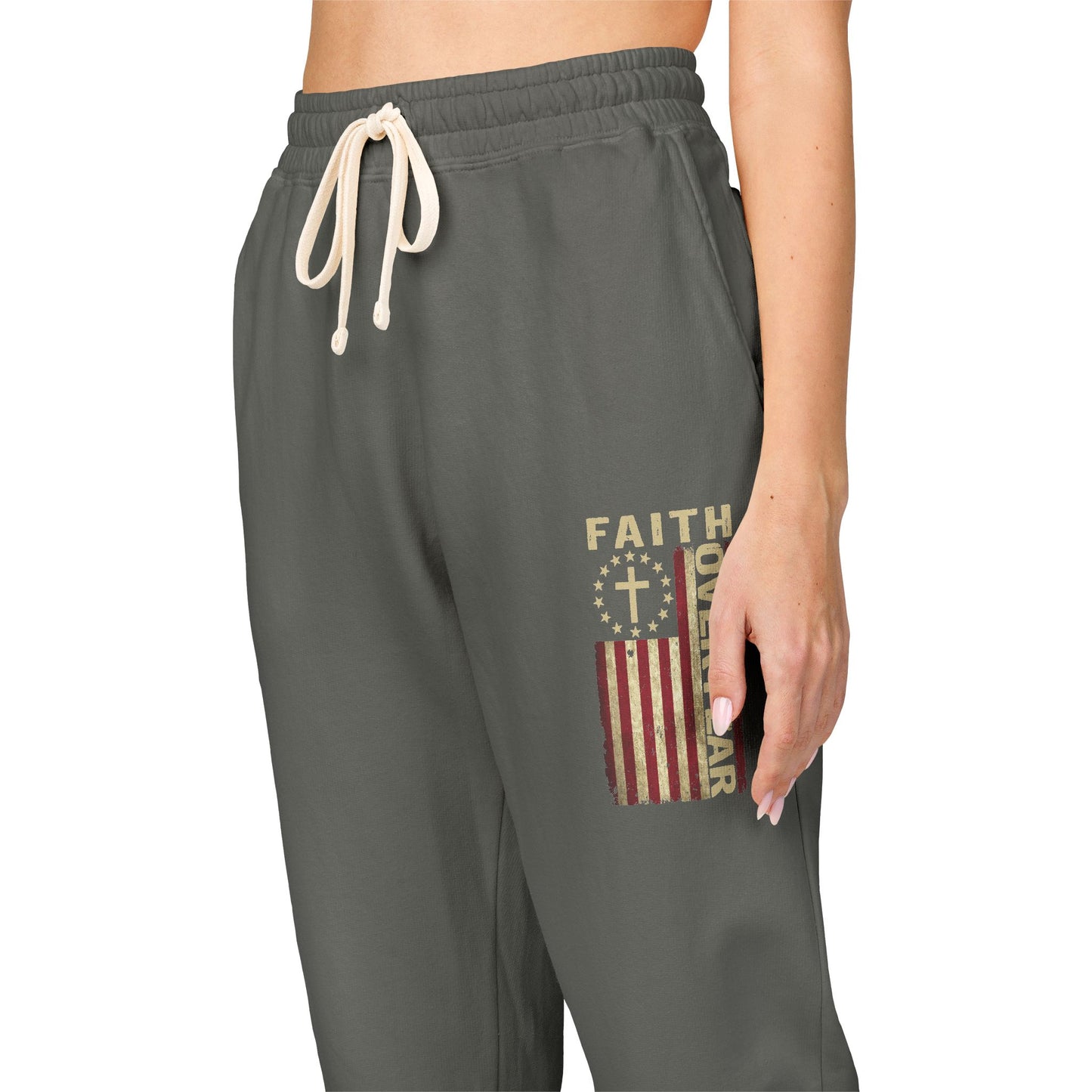 Vintage American Flag Sweatpants — Distressed Patriotic Joggers
