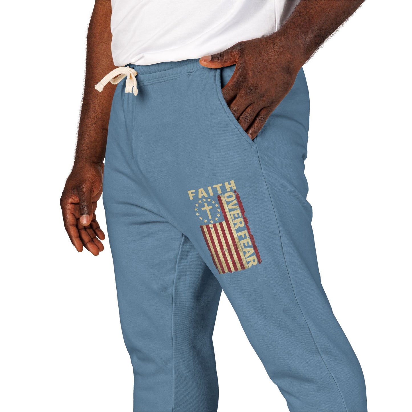 Vintage American Flag Sweatpants — Distressed Patriotic Joggers