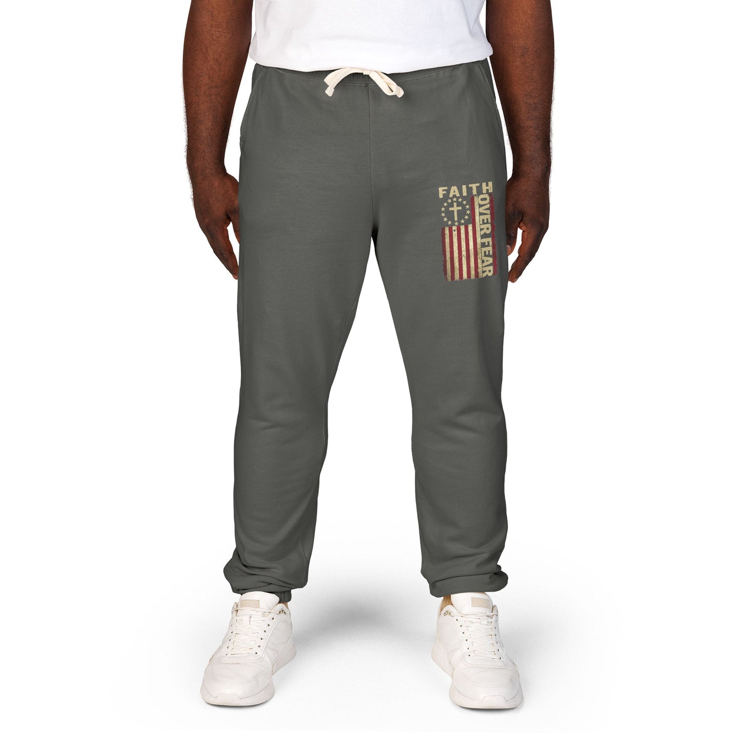 Vintage American Flag Sweatpants — Distressed Patriotic Joggers