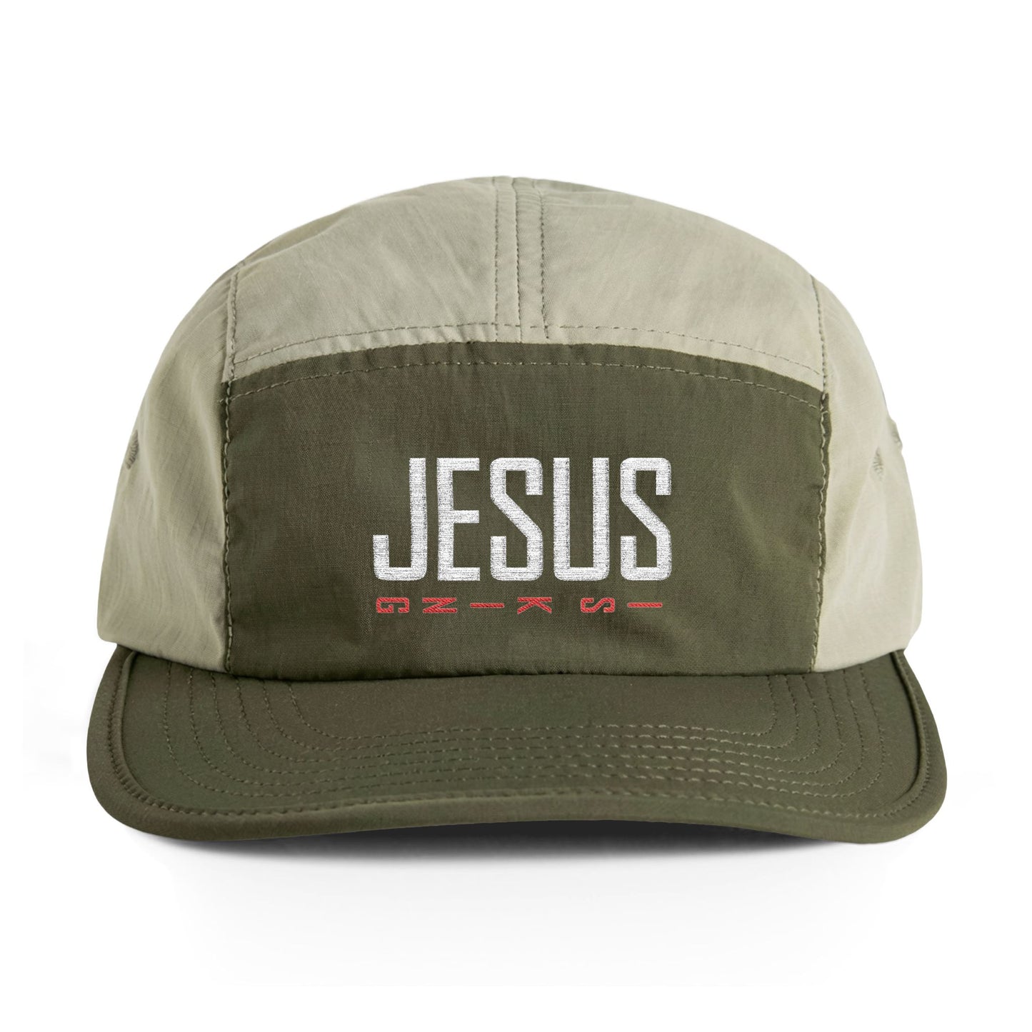 Jesus Embroidered Nylon Cap — Two-Tone Lightweight Faith Dad Hat