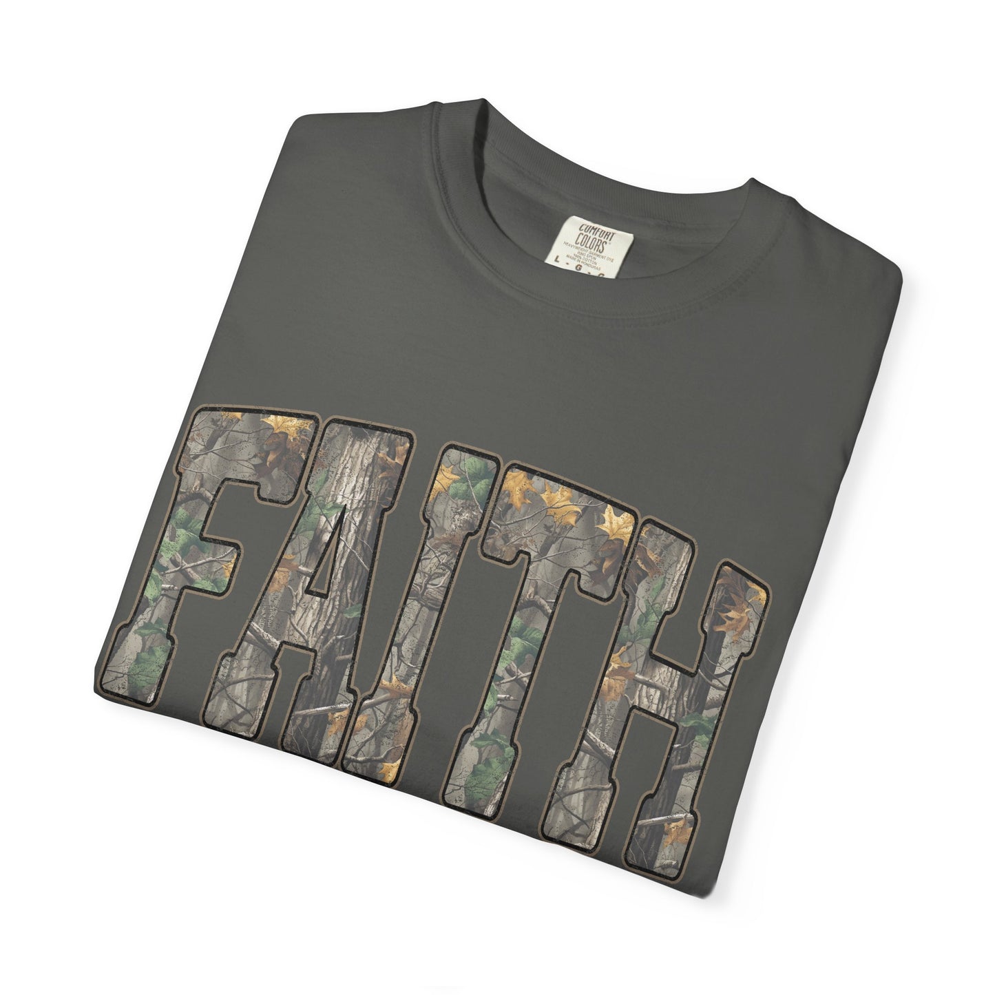 FAITH Vintage Camo block lettering T-Shirt | Faith typography tee