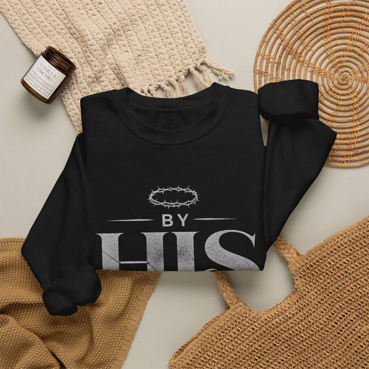 By His Grace Christian Sweatshirt – Faith-Based Inspirational Crewneck