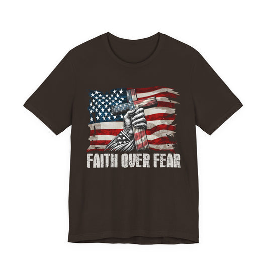 Faith Over Fear American Flag Tee