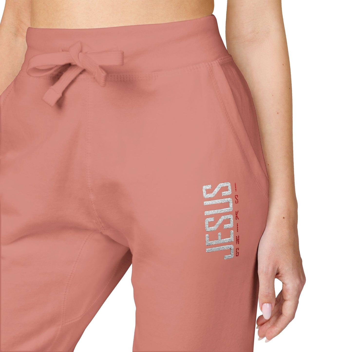 Jesus is King Embroidered Fleece Sweatpants — Cozy Casual Joggers