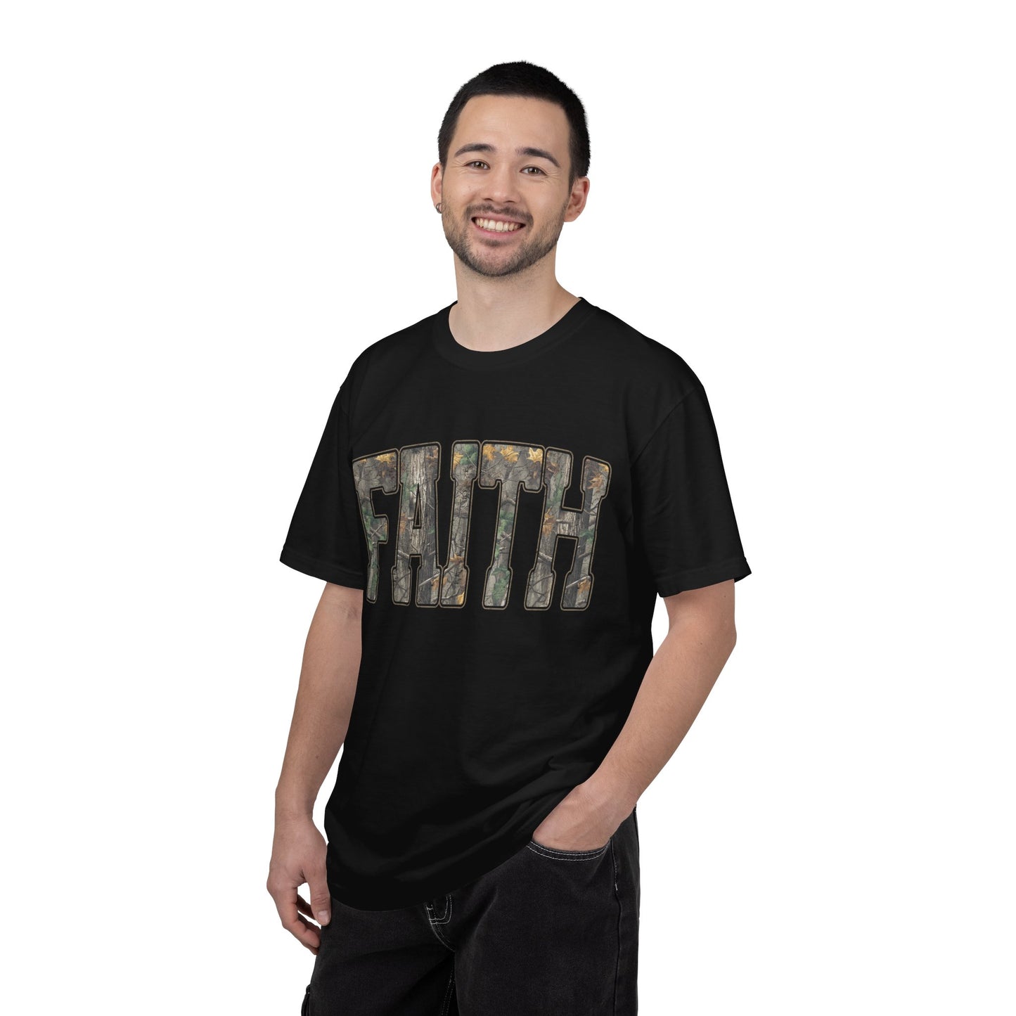 FAITH Vintage Camo block lettering T-Shirt | Faith typography tee