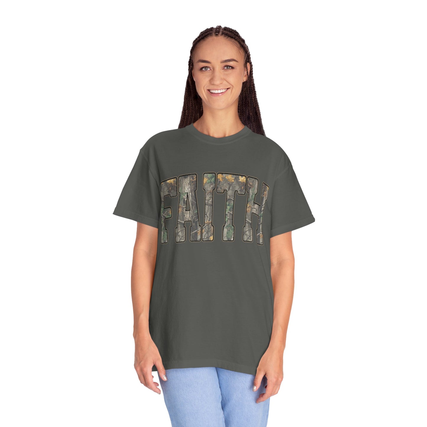 FAITH Vintage Camo block lettering T-Shirt | Faith typography tee
