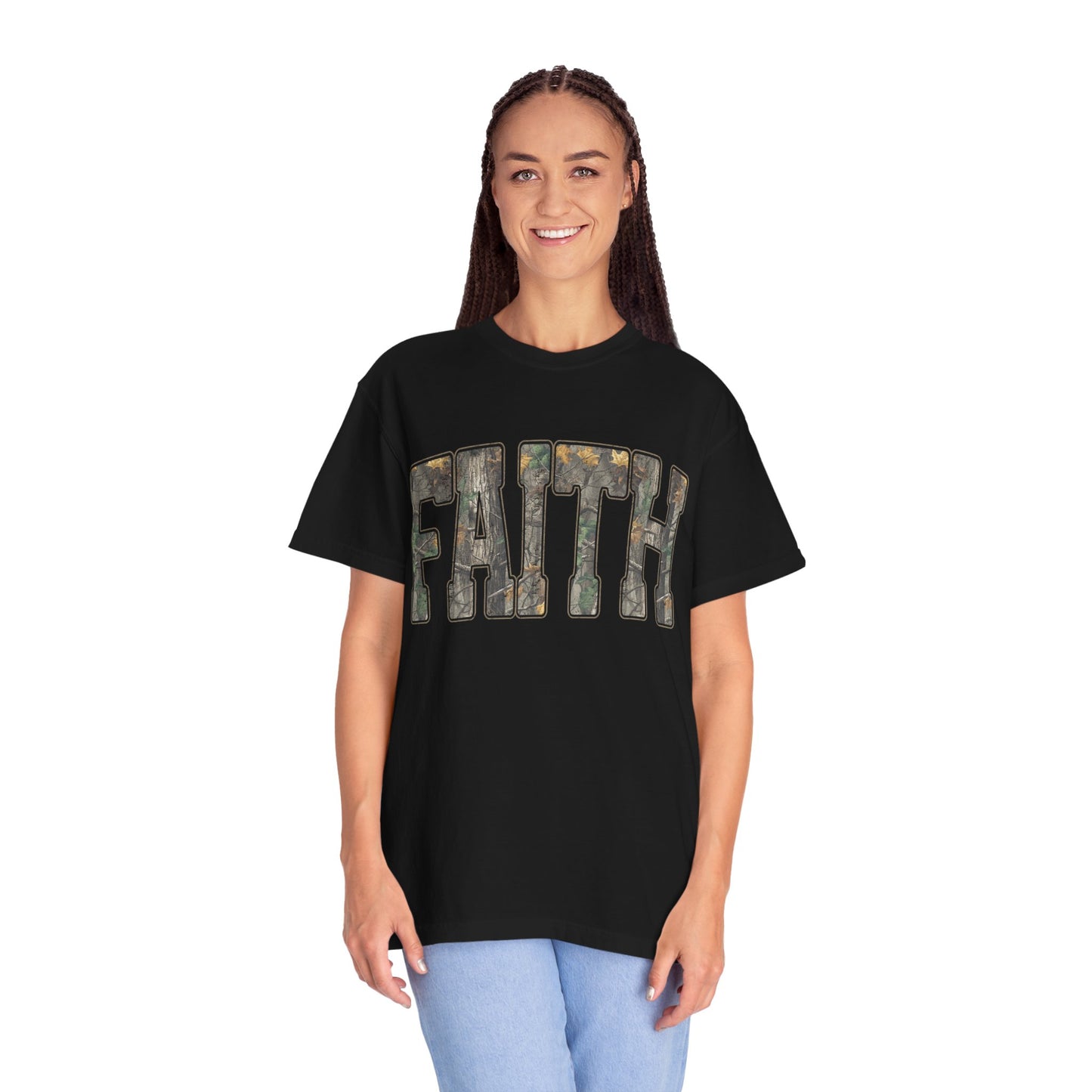 FAITH Vintage Camo block lettering T-Shirt | Faith typography tee