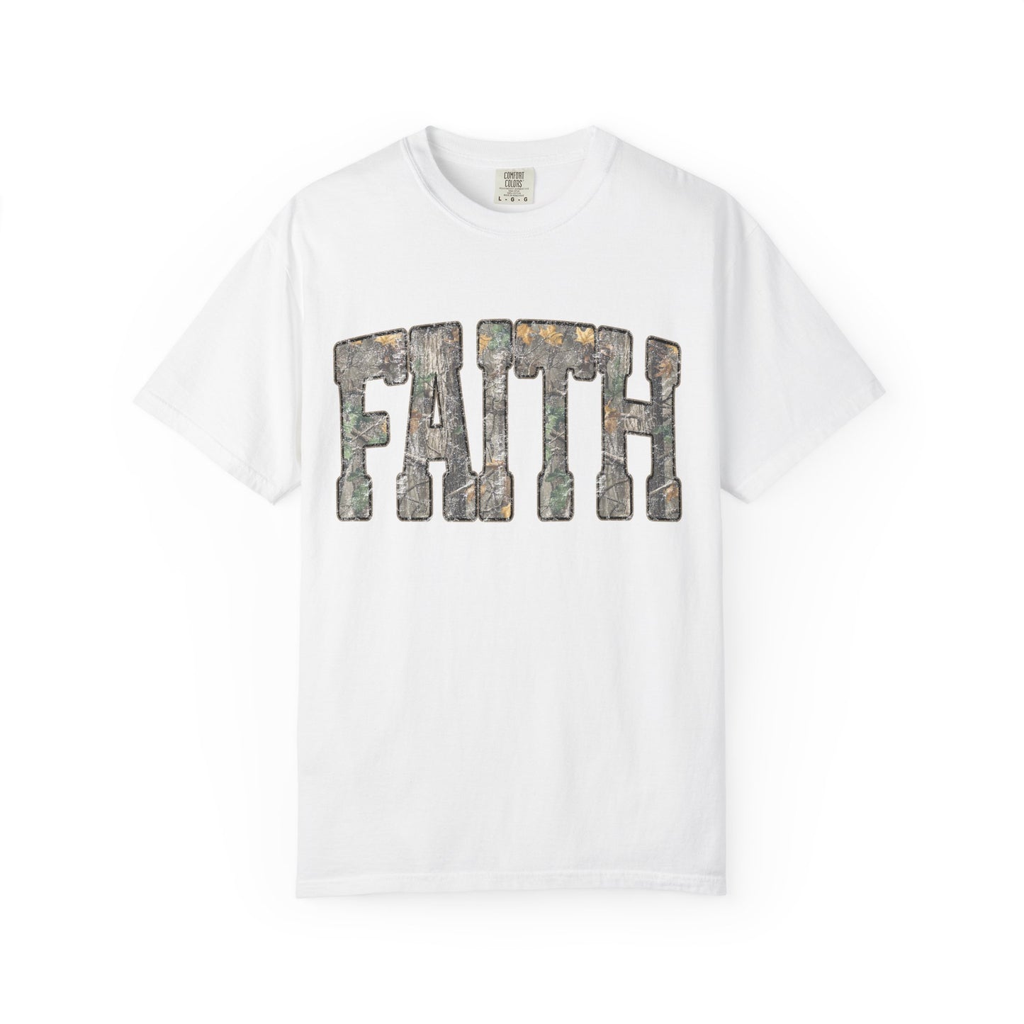 FAITH Vintage Camo block lettering T-Shirt | Faith typography tee