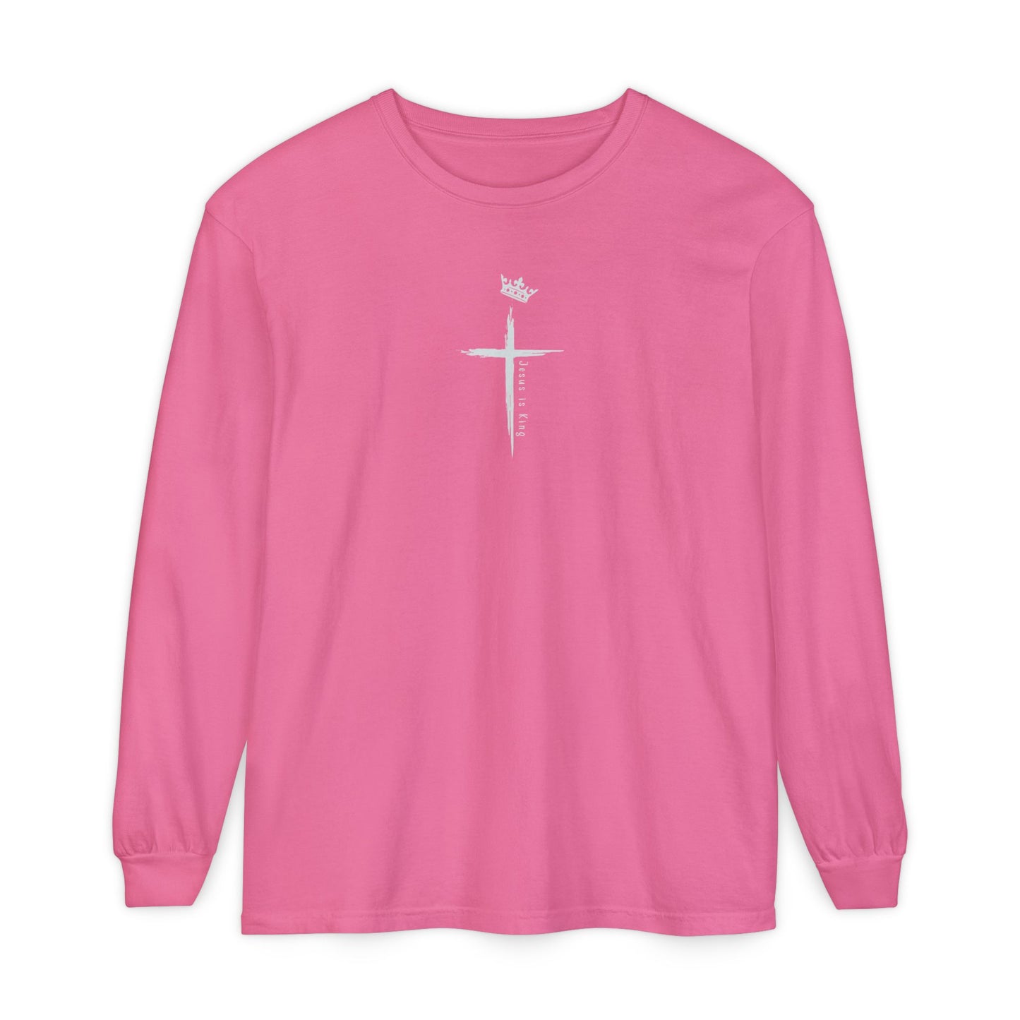Christian Long Sleeve Tee — "So I Throw Up My Hands and Praise You Again & Again" front & back Print