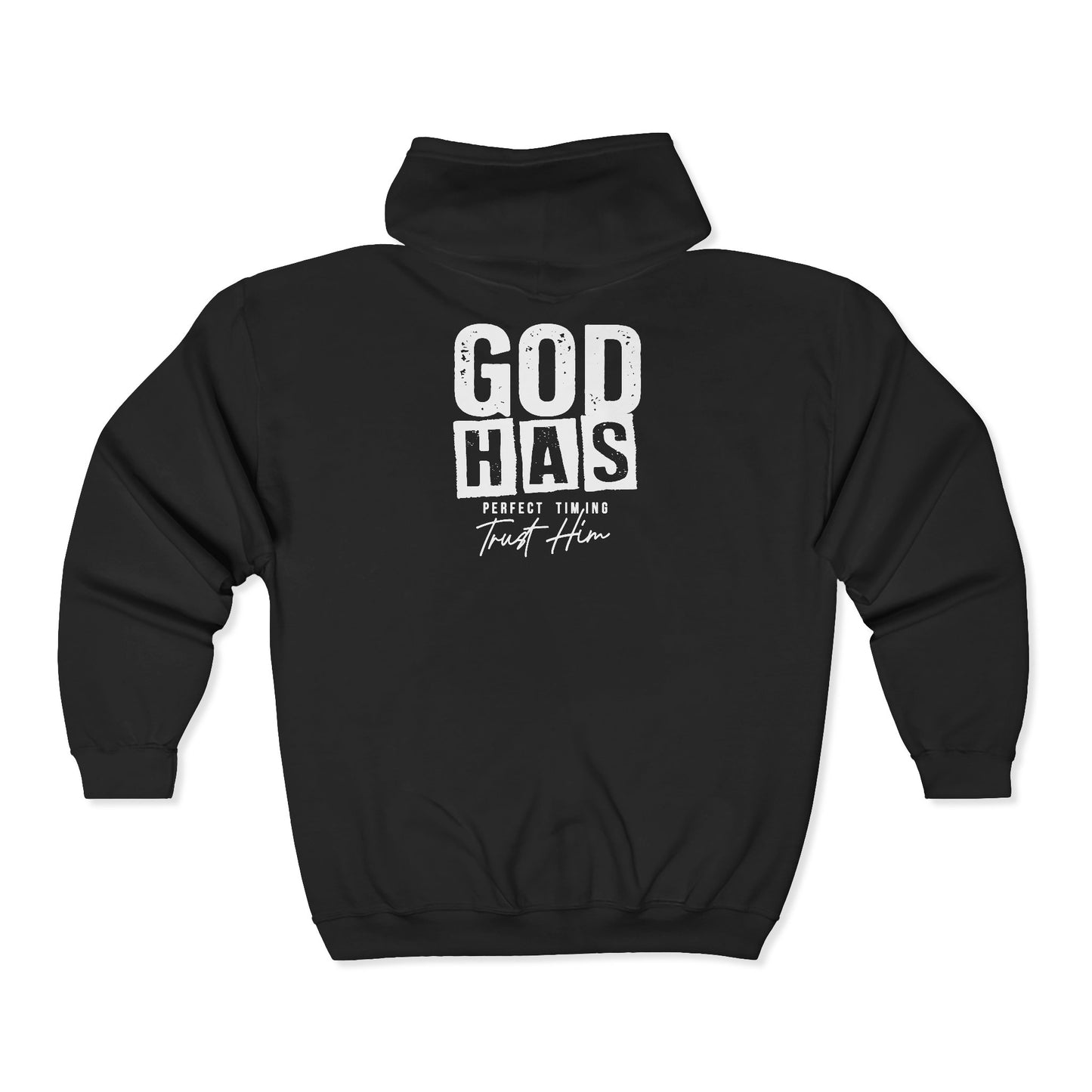 God Has Cross Full‑Zip Hoodie — Faith-Based Christian Zip-Up Sweatshirt