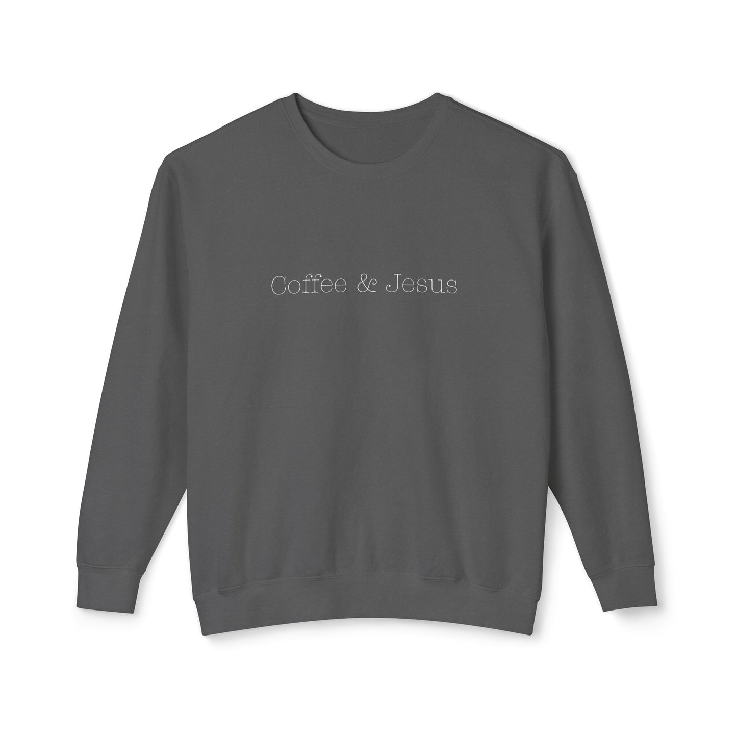 Coffee & Jesus Crewneck Sweatshirt — Minimal Christian Coffee Sweatshirt