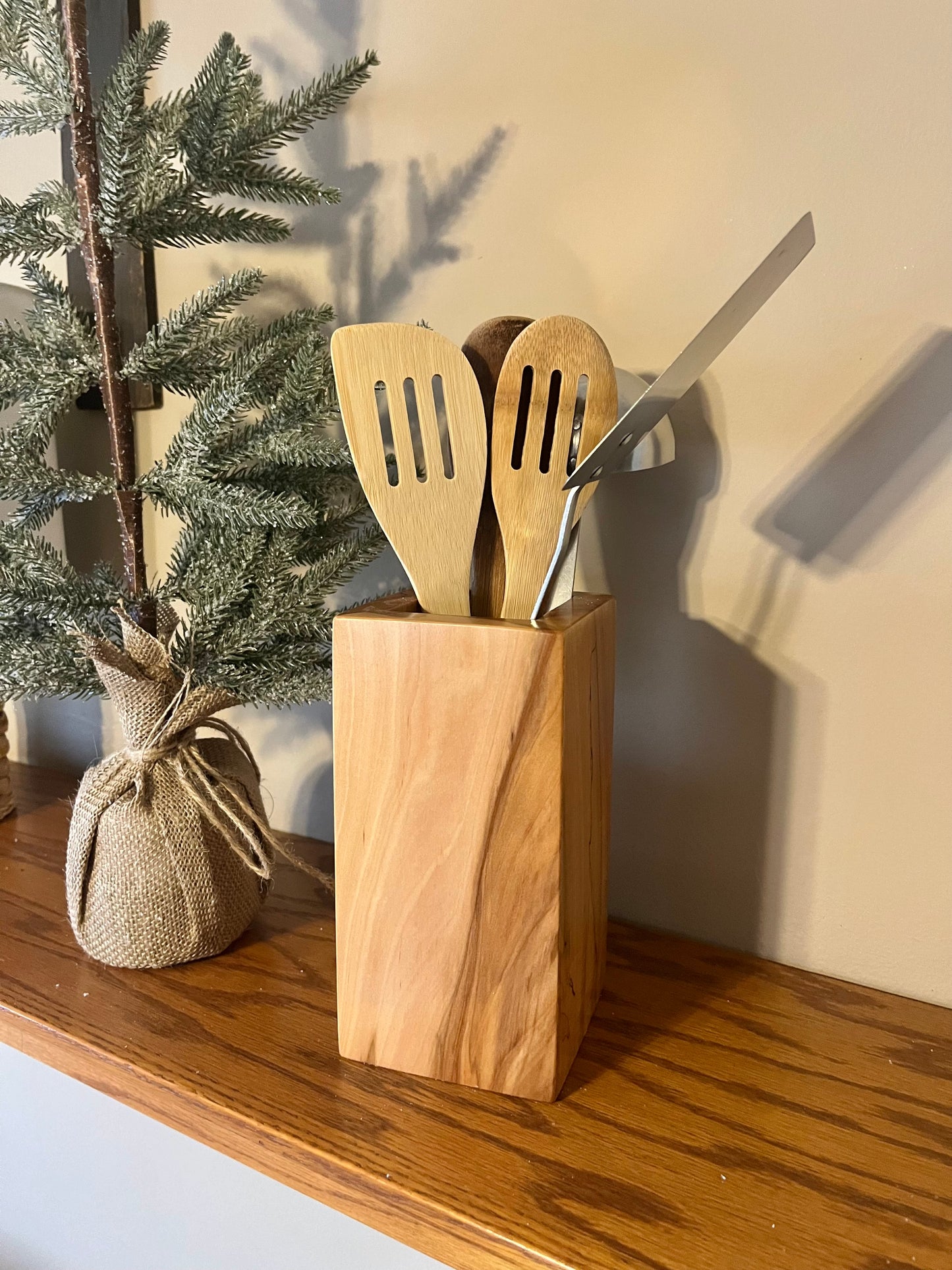 Wooden Vase Wooden Utensil Holder Wooden Art