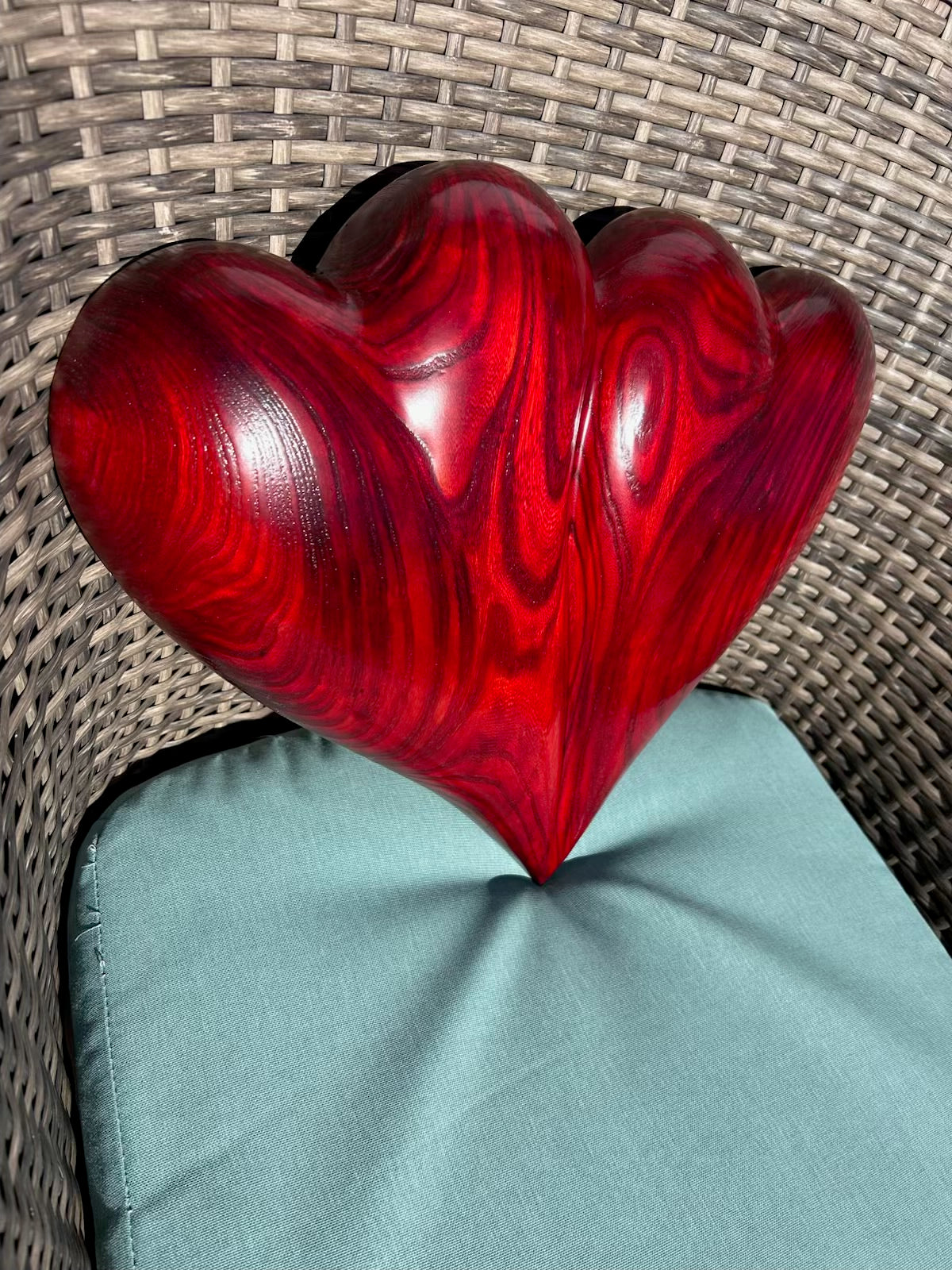 Large Red Wedding Two Become One Double 3D Heart Sculpture Anniversaries gift 20th anniversary wooden Art birthday gift Mother’s Day gift Wooden heart