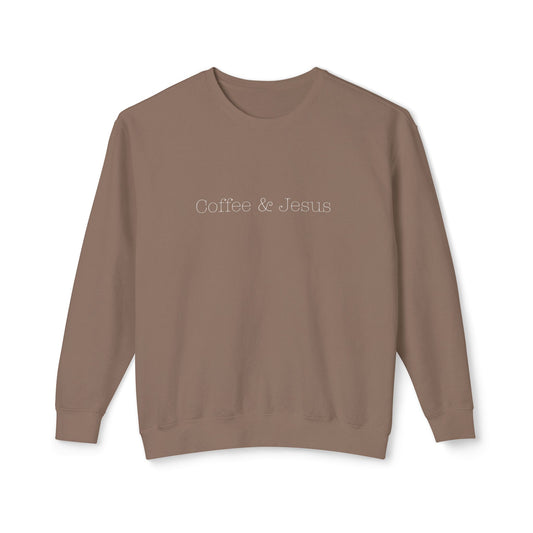 Coffee & Jesus Crewneck Sweatshirt — Minimal Christian Coffee Sweatshirt