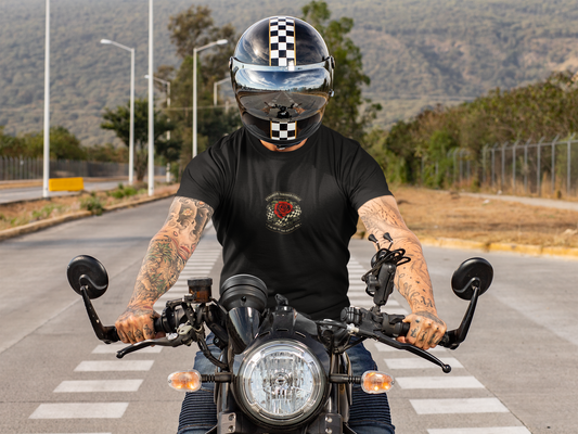 Stronger Through Christ T-Shirt — Rose & Checkered Ribbon Faith Tee