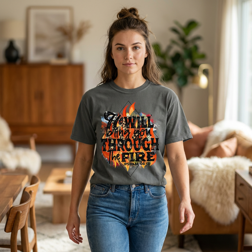 He Will Bring You Through the Fire Inspirational Tee