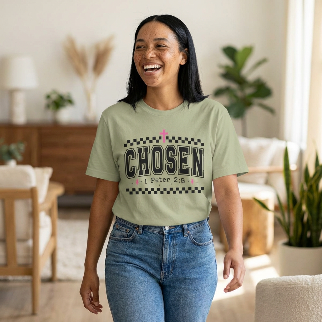 Chosen Graphic Tee — 1 Peter 2:9 Christian Oversized T-Shirt