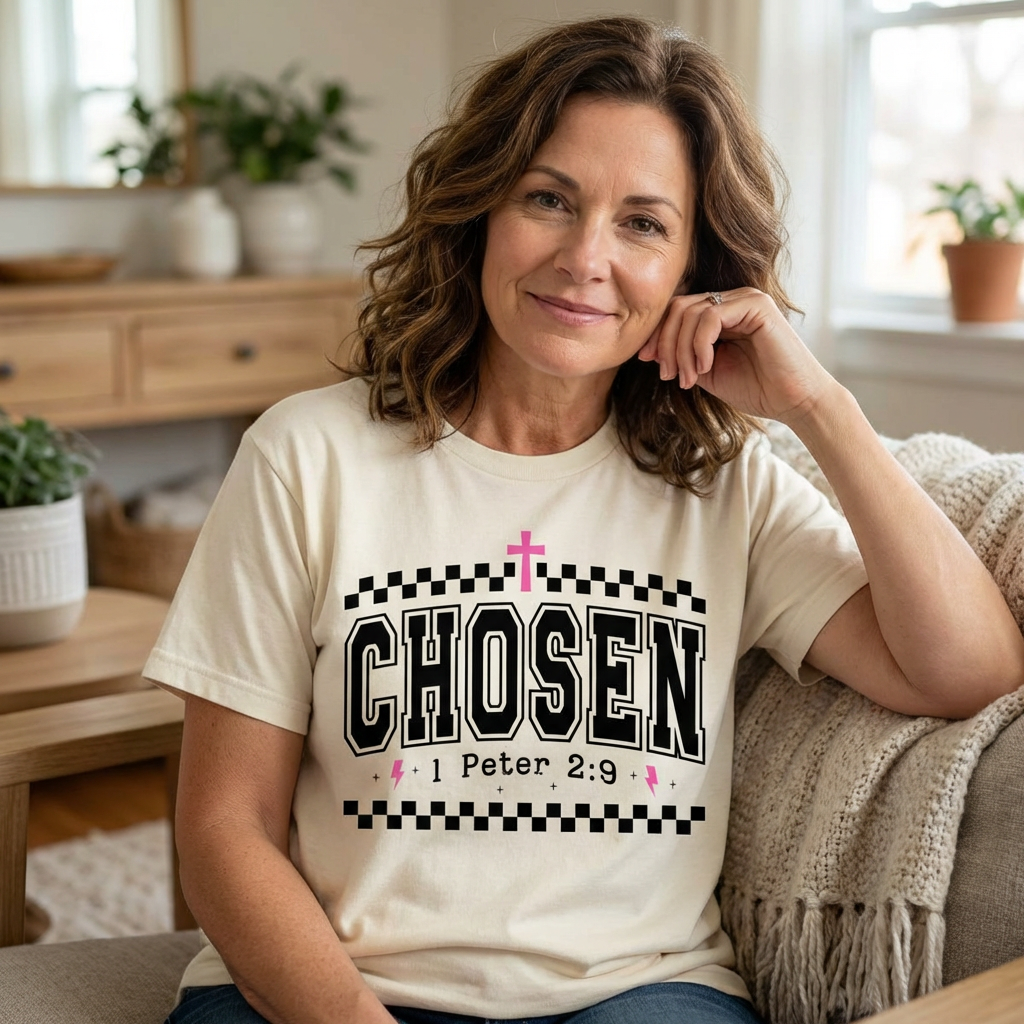 Chosen Graphic Tee — 1 Peter 2:9 Christian Oversized T-Shirt