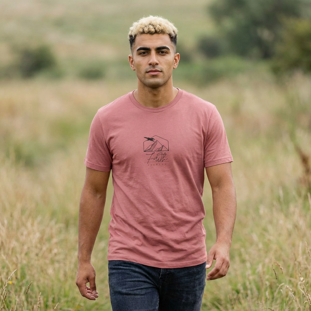 T-Shirt  Minimalist Mountain Flight Tee  "Faith Over Fear"