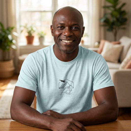 T-Shirt  Minimalist Mountain Flight Tee  "Faith Over Fear"