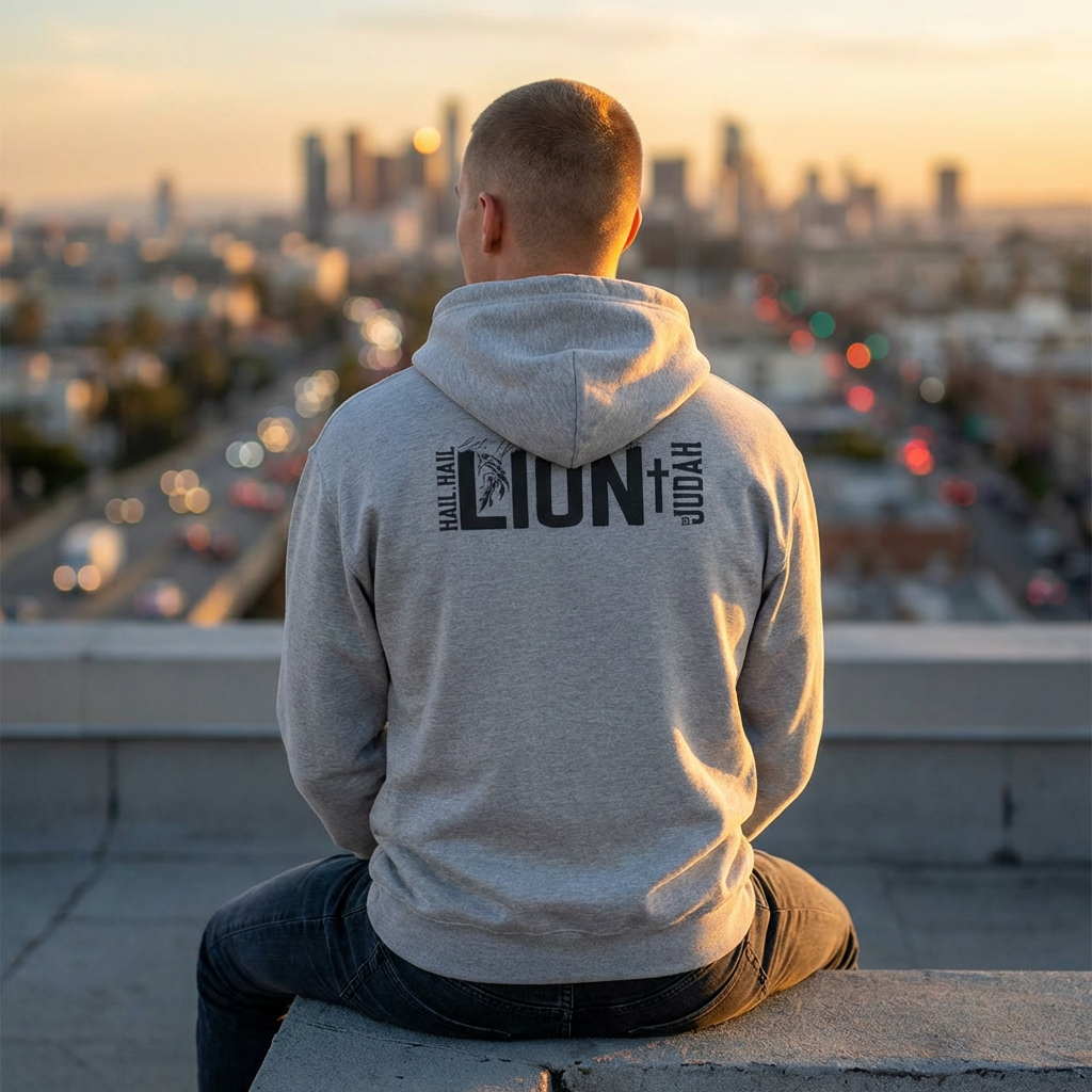Lion of Judah Hoodie — 'The Lion, mighty among beasts' Christian Faith Pullover