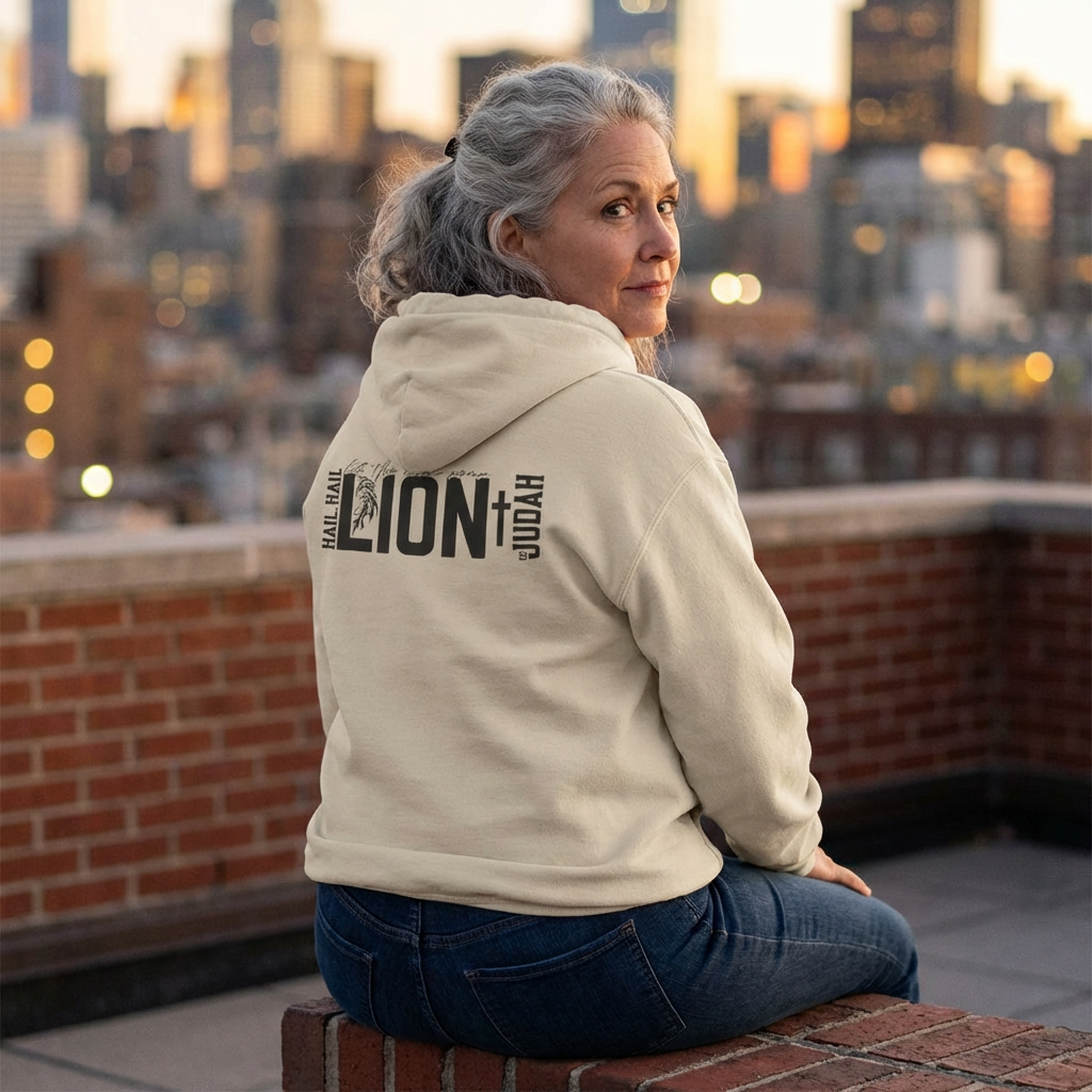 Lion of Judah Hoodie — 'The Lion, mighty among beasts' Christian Faith Pullover