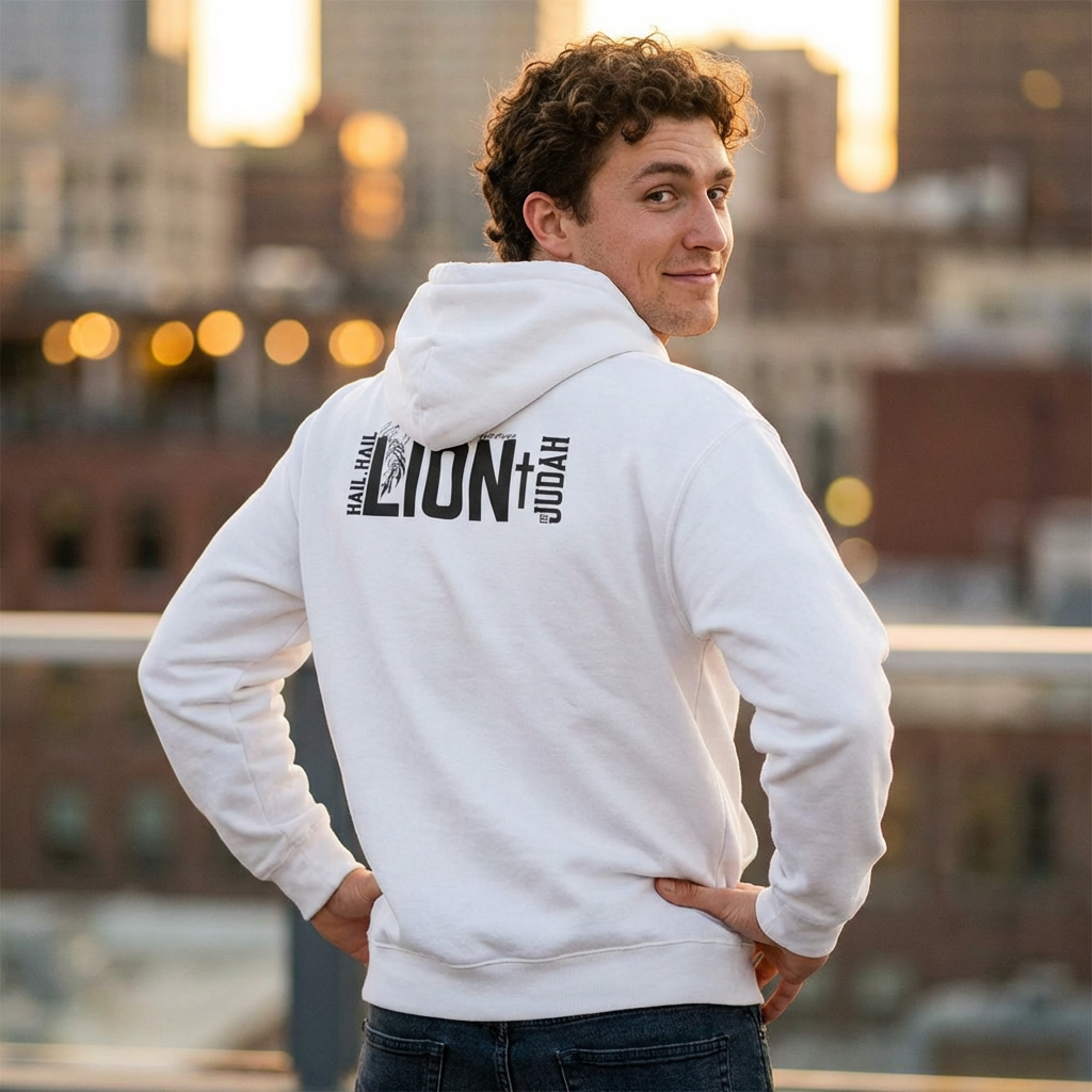 Lion of Judah Hoodie — 'The Lion, mighty among beasts' Christian Faith Pullover