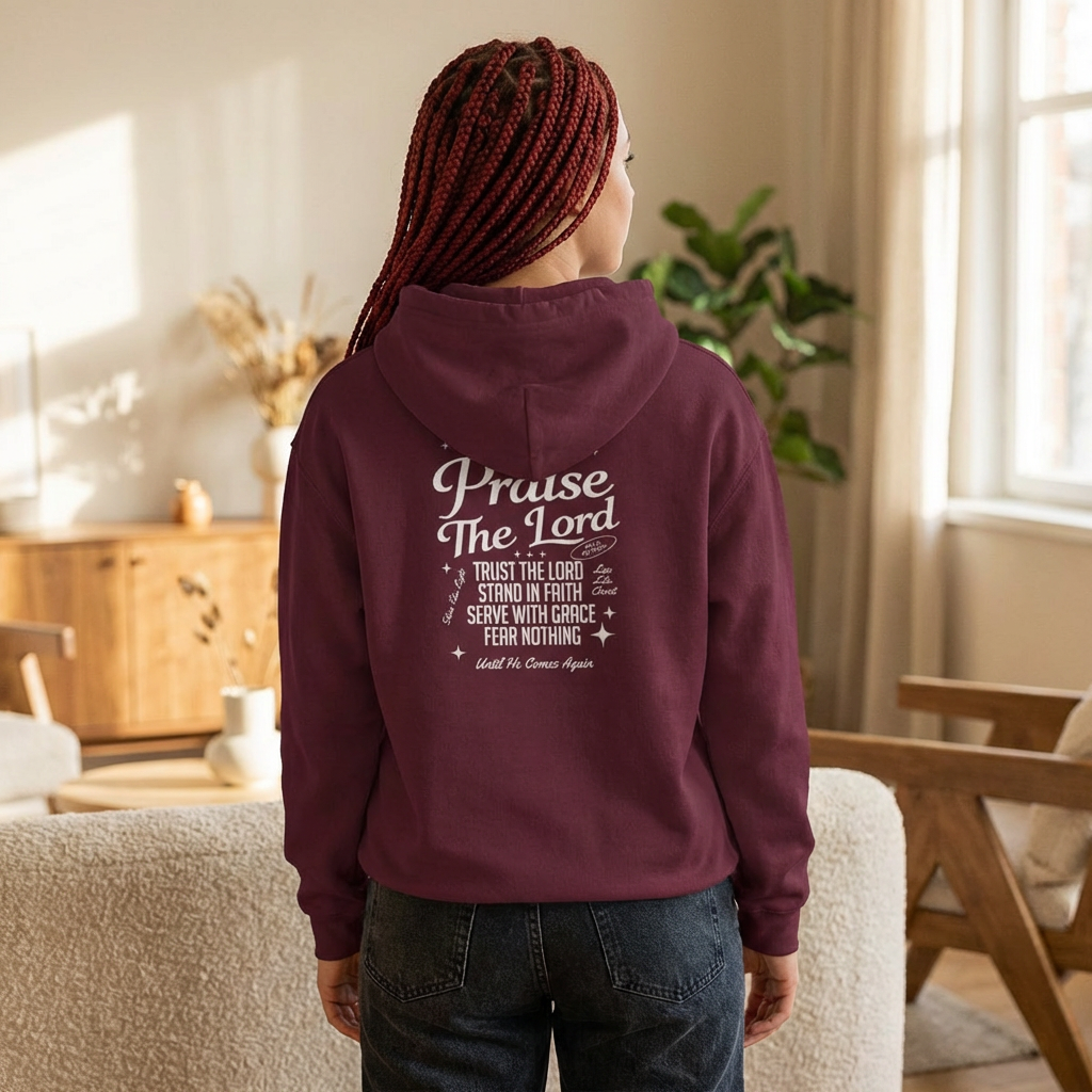 Praise the Lord Hoodie — Unisex Front & Back Christian Sweatshirt
