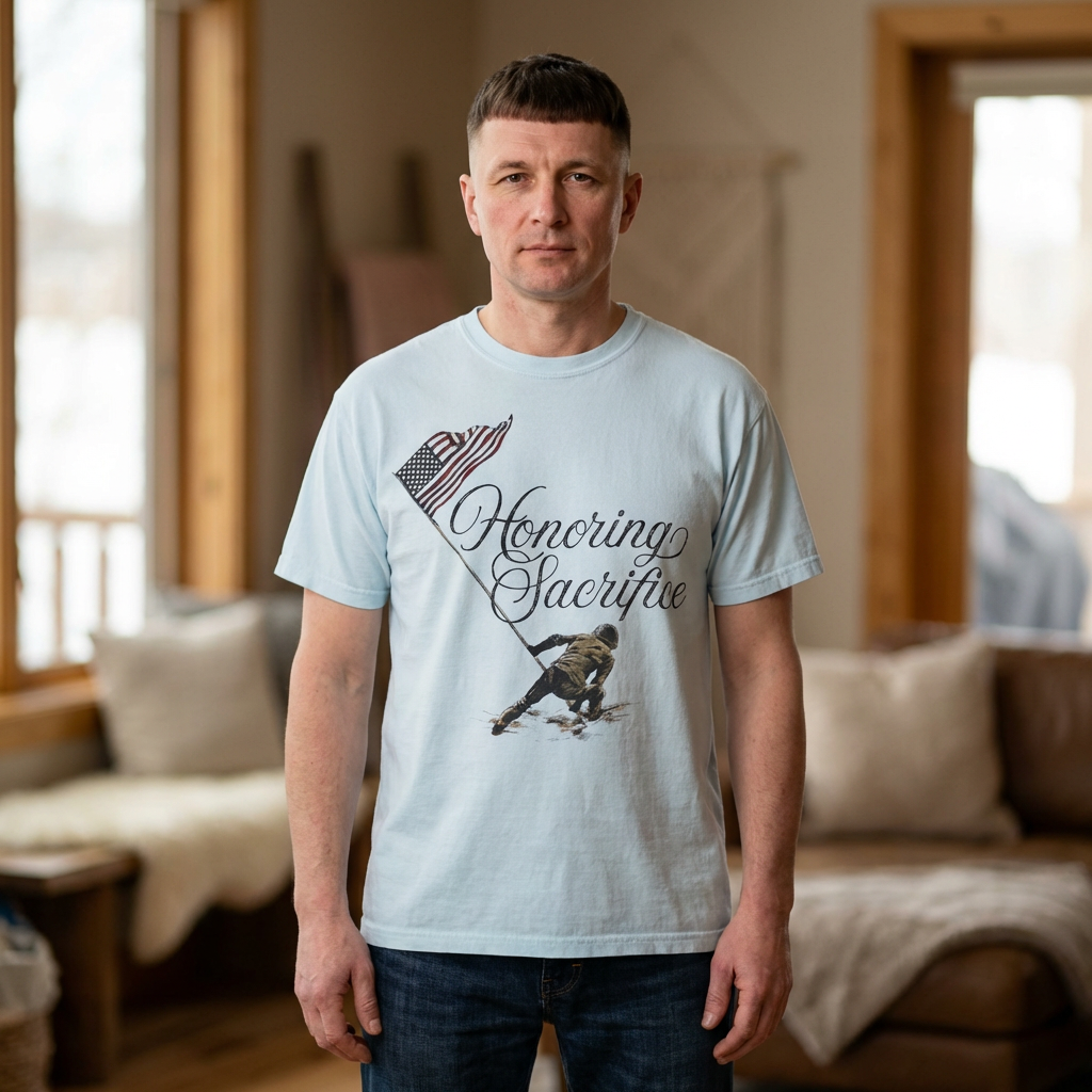 Honoring Sacrifice T-Shirt — Veteran Memorial Flag Tribute Tee