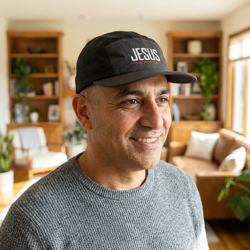 Jesus Embroidered Nylon Cap — Two-Tone Lightweight Faith Dad Hat