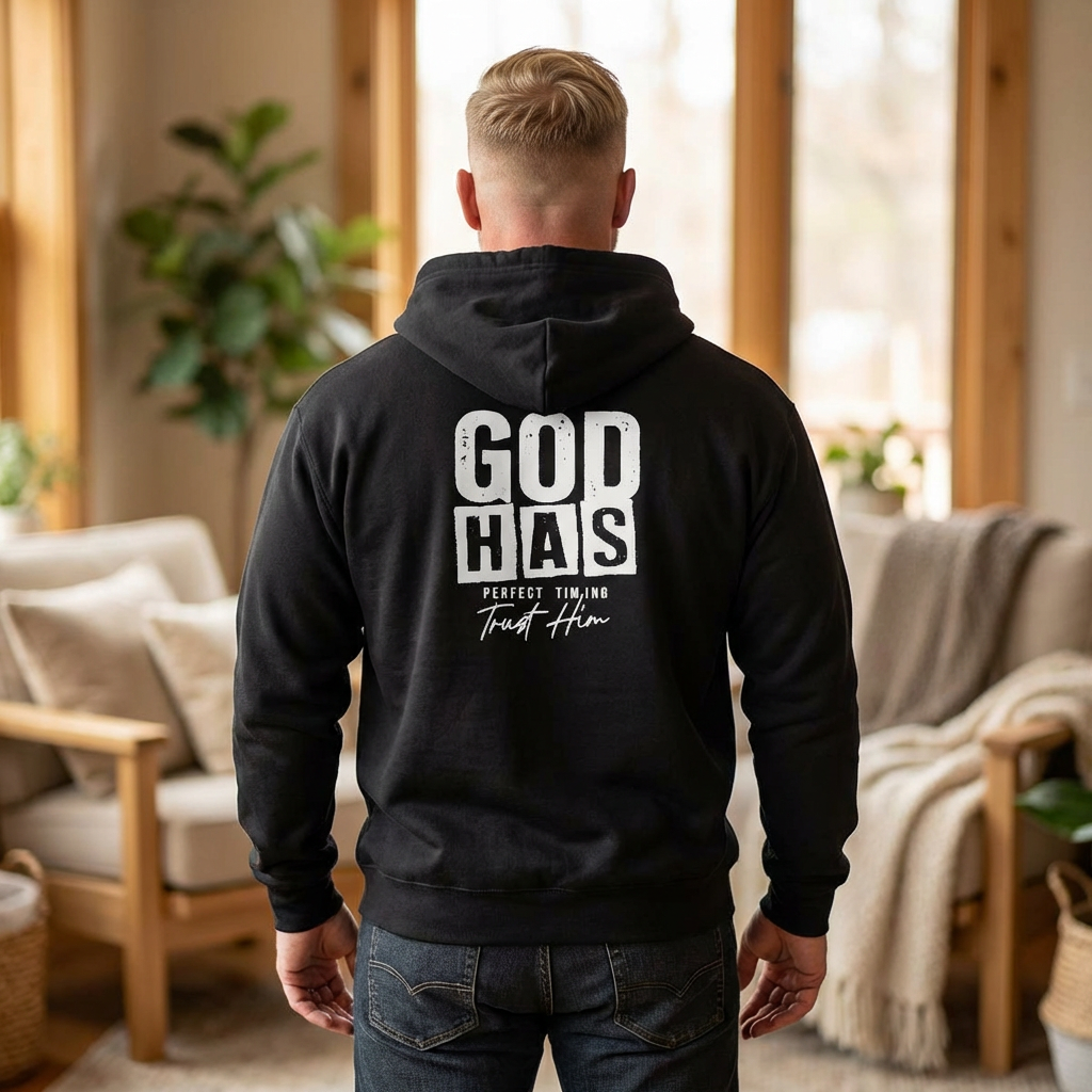 God Has Cross Full‑Zip Hoodie — Faith-Based Christian Zip-Up Sweatshirt