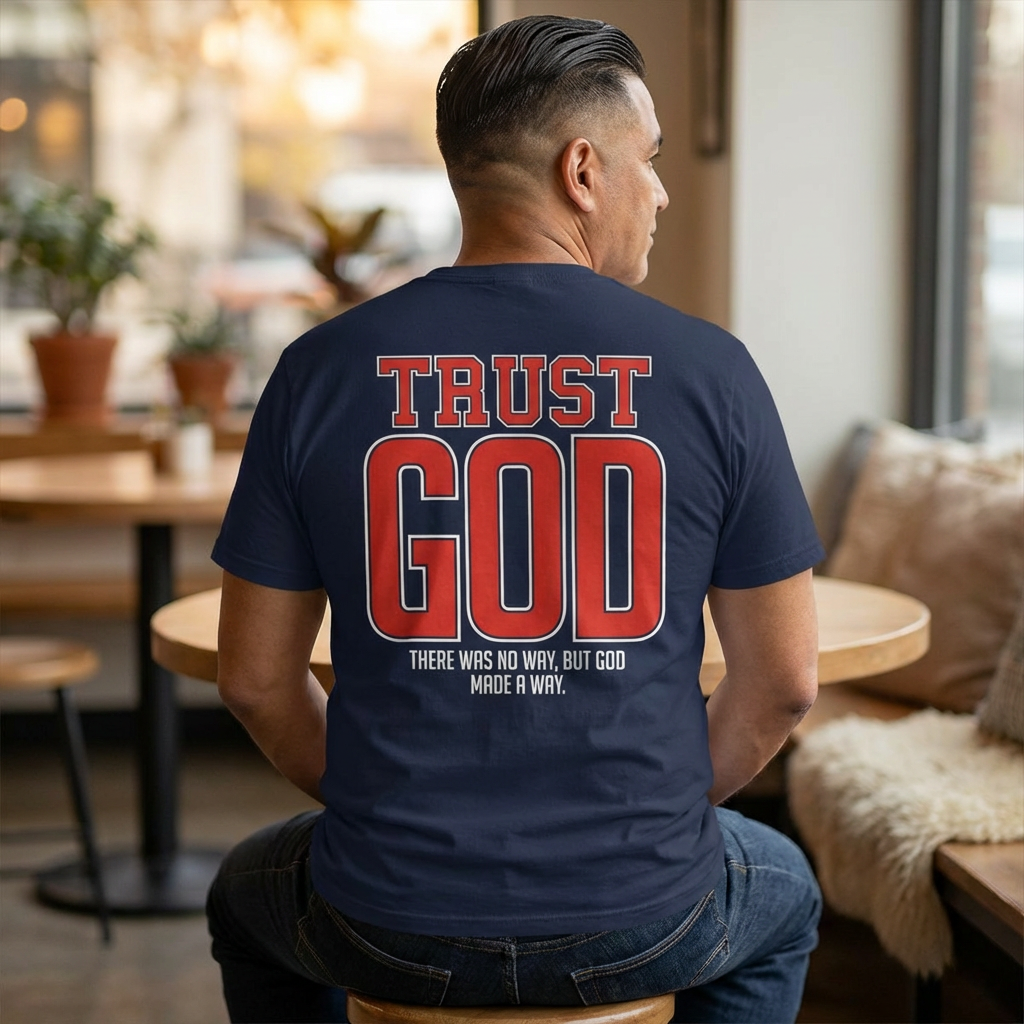 Trust God T-Shirt — Inspirational Christian Tee with Cross