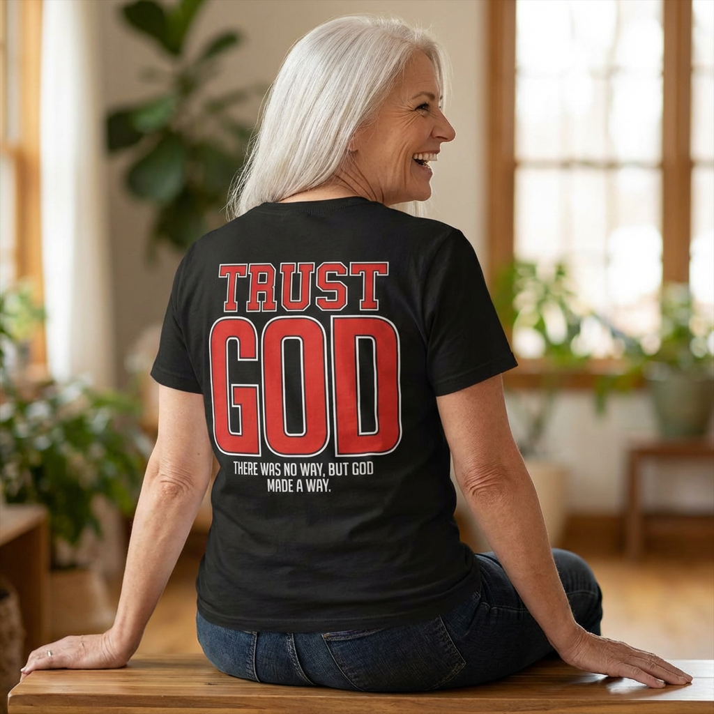 Trust God T-Shirt — Inspirational Christian Tee with Cross