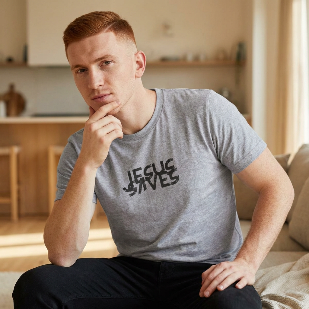 Jesus Saves T-Shirt — Christian Faith Graphic Tee (Front & Back Text)