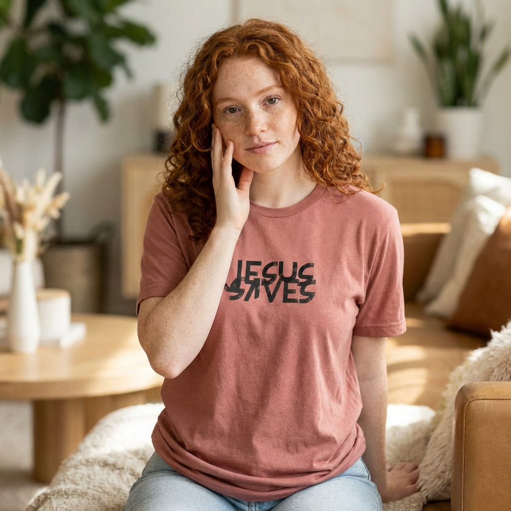 Jesus Saves T-Shirt — Christian Faith Graphic Tee (Front & Back Text)