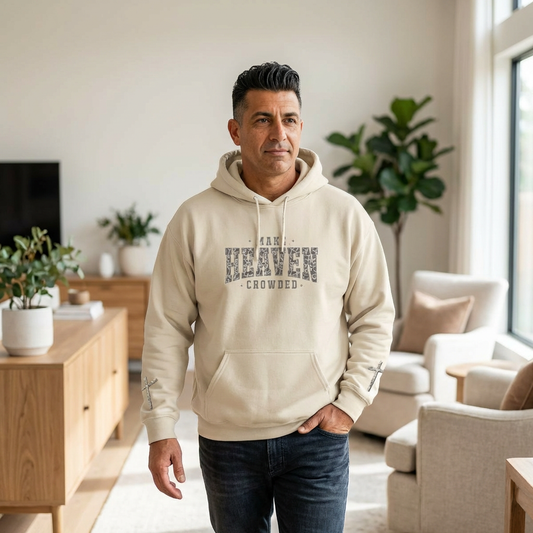 Make Heaven Crowded Camo Hoodie | Christian Duck Camo Front Back Sleeve Design