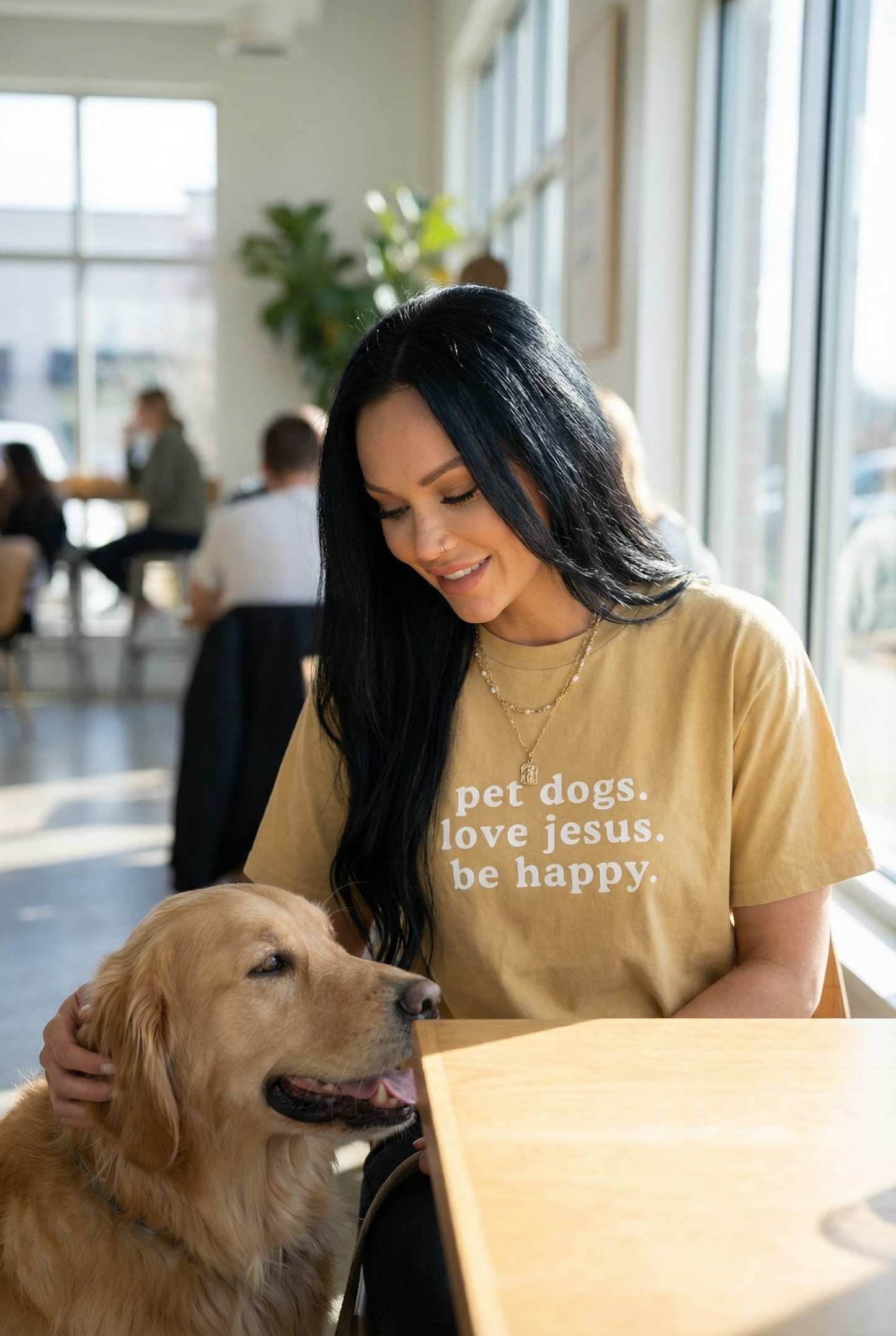 Pet Dogs Love Jesus be Happy Tee Shirt, T-Shirt  Christian Dog Lover Tee