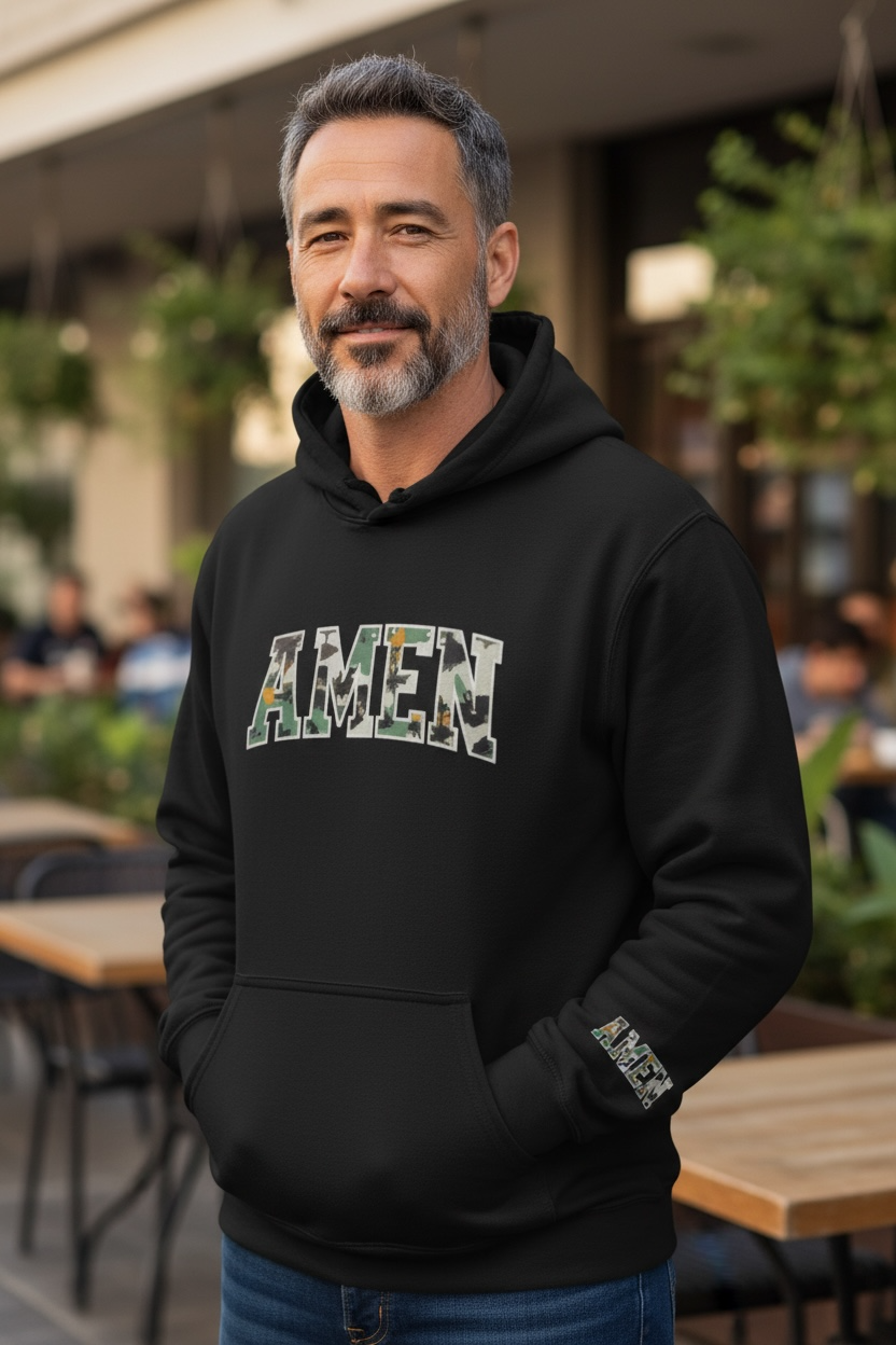 AMEN Camo Hoodie — Floral Camo Graphic Pullover