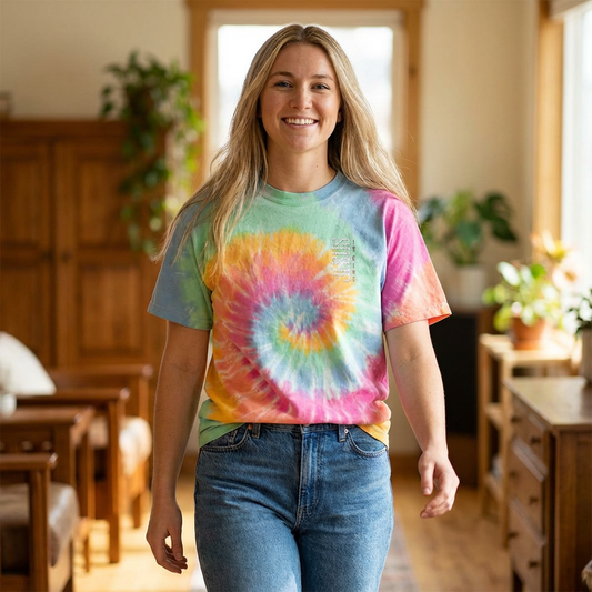 Jesus Is King Embroidered Oversized Tie-Dye T-Shirt
