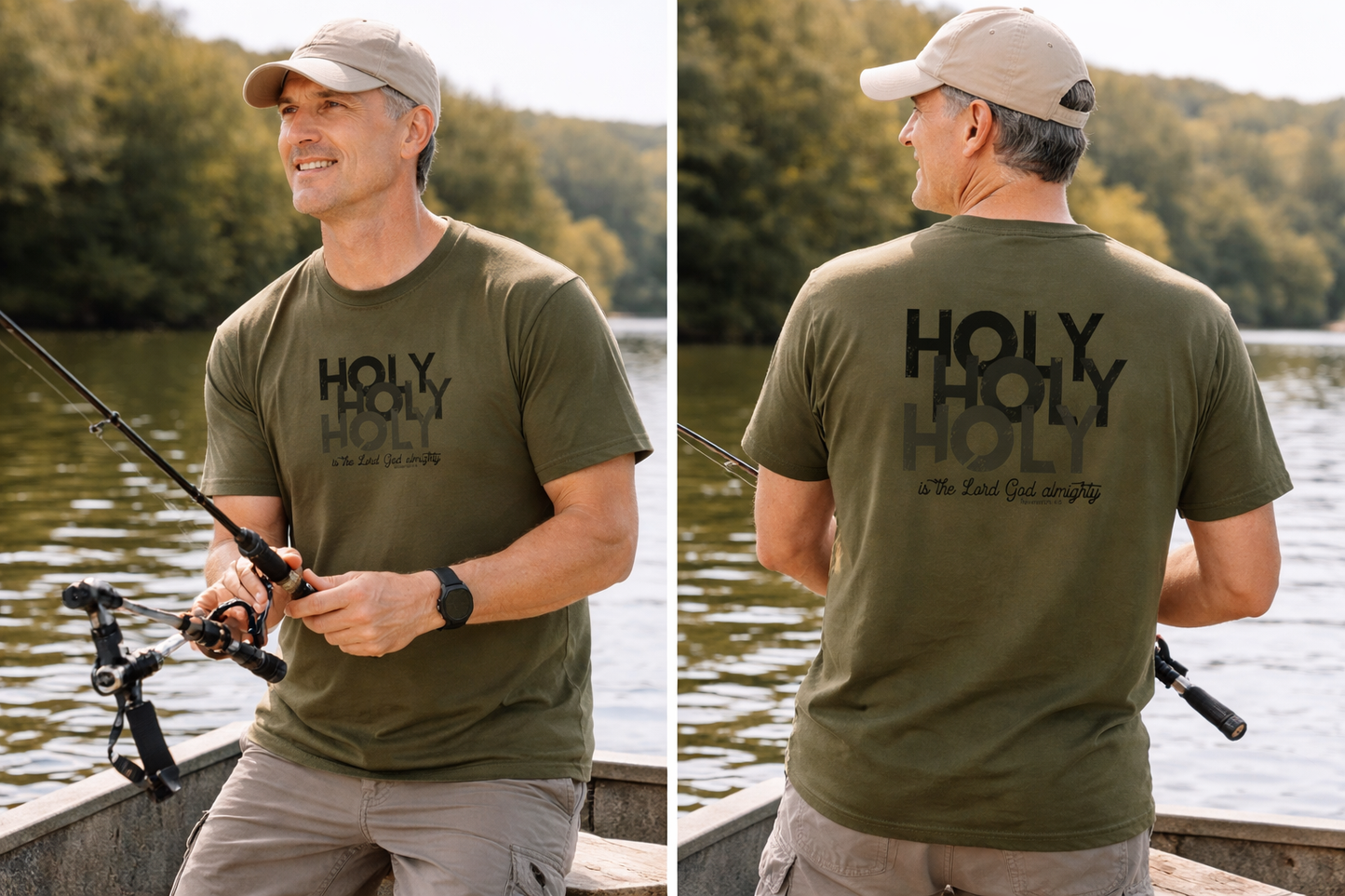 Holy Holy Holy T-Shirt — Christian Faith Graphic Tee ("Is The Lord God Almighty")