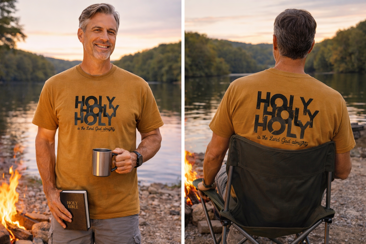 Holy Holy Holy T-Shirt — Christian Faith Graphic Tee ("Is The Lord God Almighty")