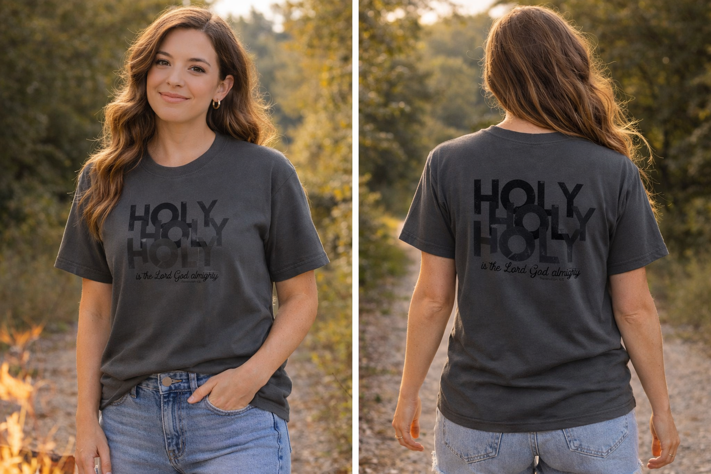 Holy Holy Holy T-Shirt — Christian Faith Graphic Tee ("Is The Lord God Almighty")