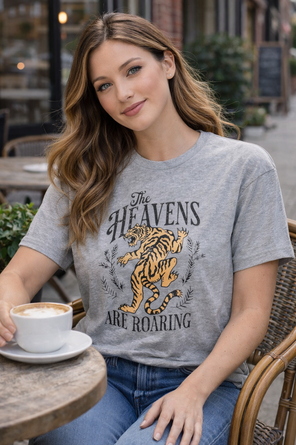 The Heavens Are Roaring Vintage Tiger Christian Tee