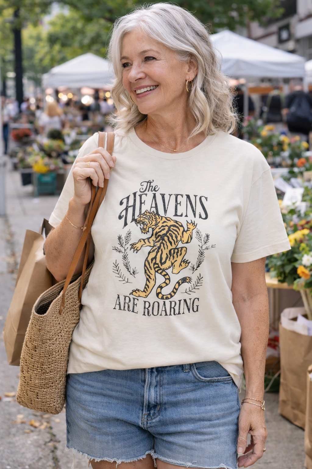 The Heavens Are Roaring Vintage Tiger Christian Tee