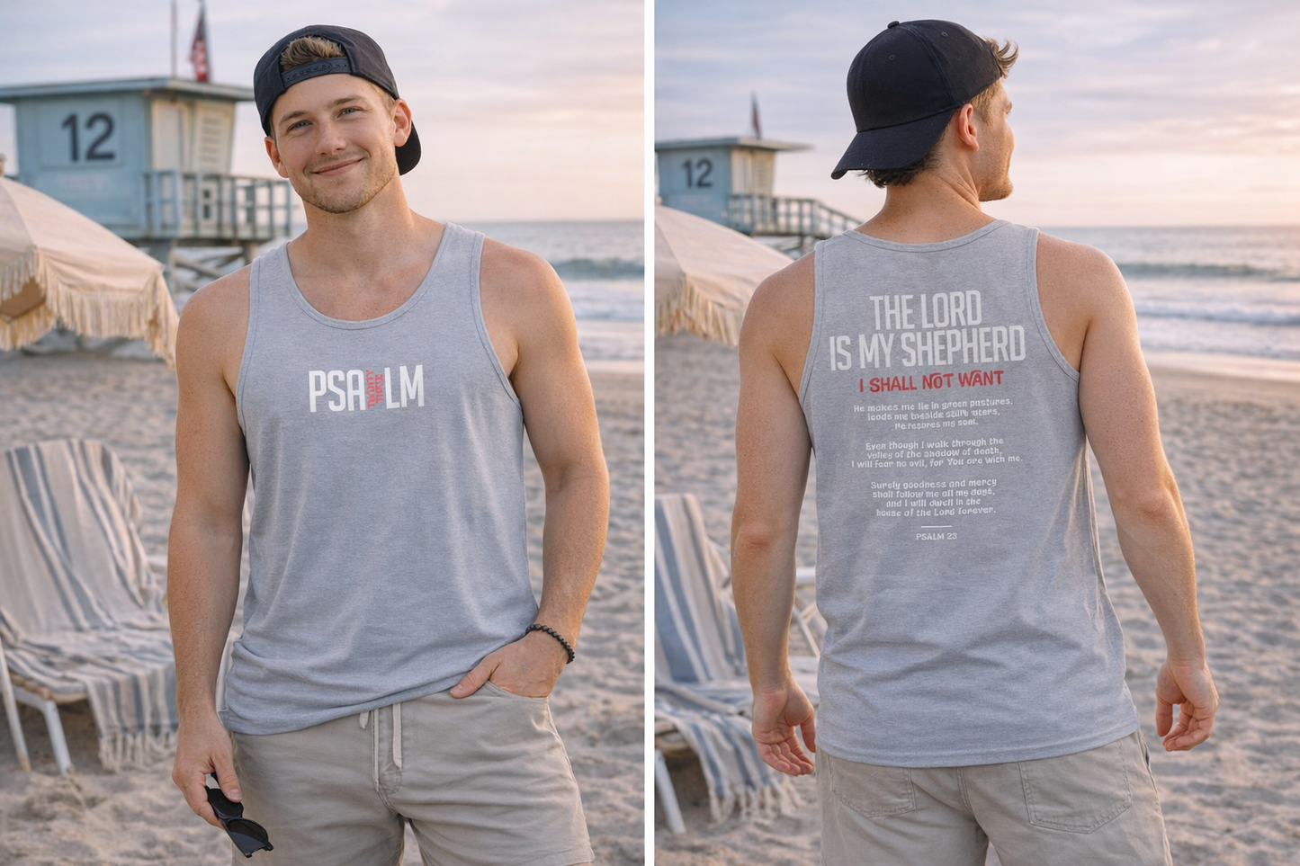 Psalm 23 Tank Top - "The Lord Is My Shepherd" Faith Graphic Tank