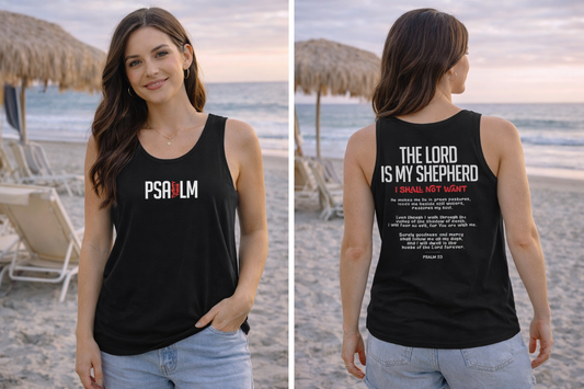 Psalm 23 Tank Top - "The Lord Is My Shepherd" Faith Graphic Tank