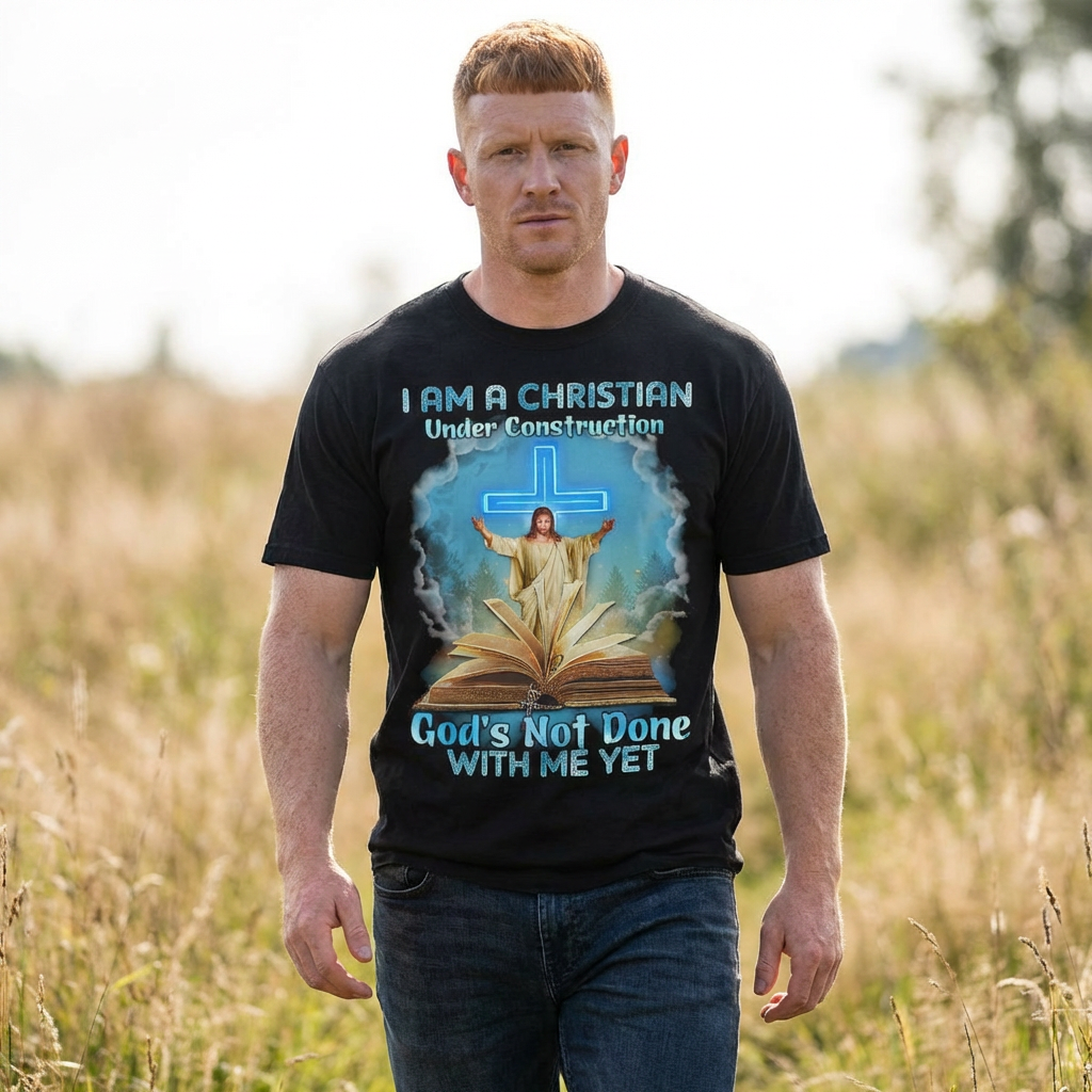 I Am a Christian (God's Not Done With Me Yet) Inspirational Tee
